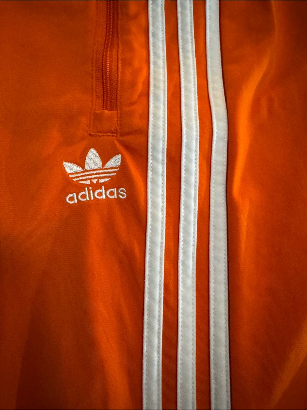 adidas Orange Joggers with White Three-Stripes, Original Firebird - Picture 3 of 6